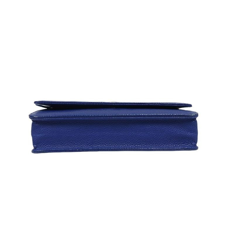 CHANEL Navy Blue Caviar Leather Chain Shoulder Bag, Gold Hardware