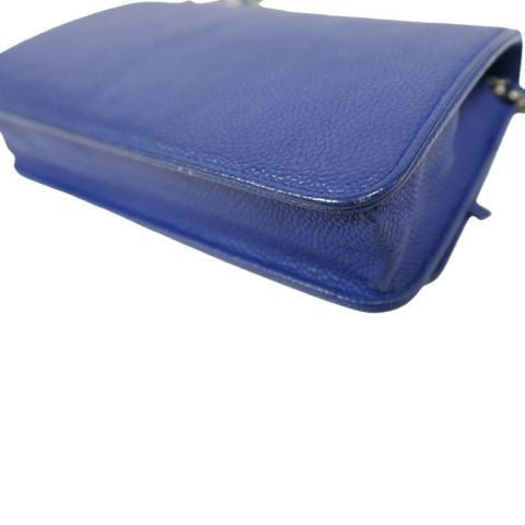 CHANEL Navy Blue Caviar Leather Chain Shoulder Bag, Gold Hardware