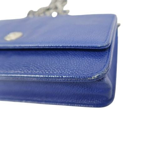 CHANEL Navy Blue Caviar Leather Chain Shoulder Bag, Gold Hardware