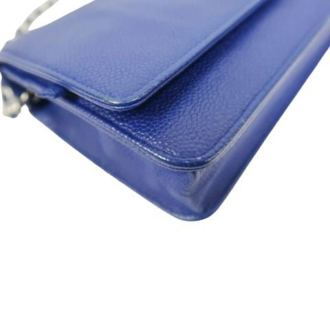CHANEL Navy Blue Caviar Leather Chain Shoulder Bag, Gold Hardware