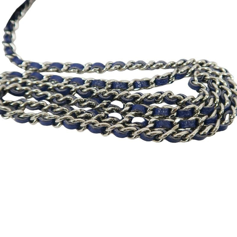 CHANEL Navy Blue Caviar Leather Chain Shoulder Bag, Gold Hardware