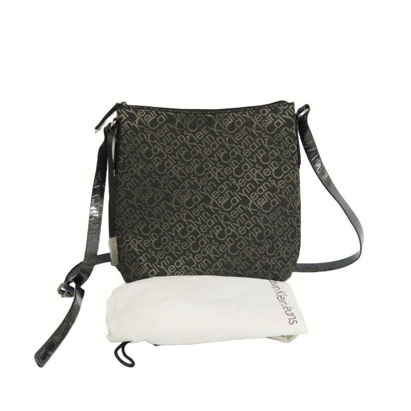 Calvin Klein Black Canvas Crossbody Shoulder Bag with Dust Bag