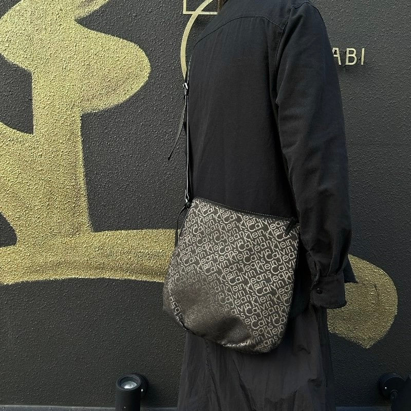 Calvin Klein Black Canvas Crossbody Shoulder Bag with Dust Bag