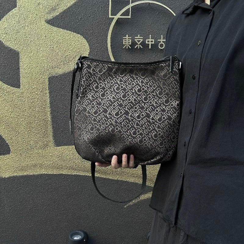 Calvin Klein Black Canvas Crossbody Shoulder Bag with Dust Bag