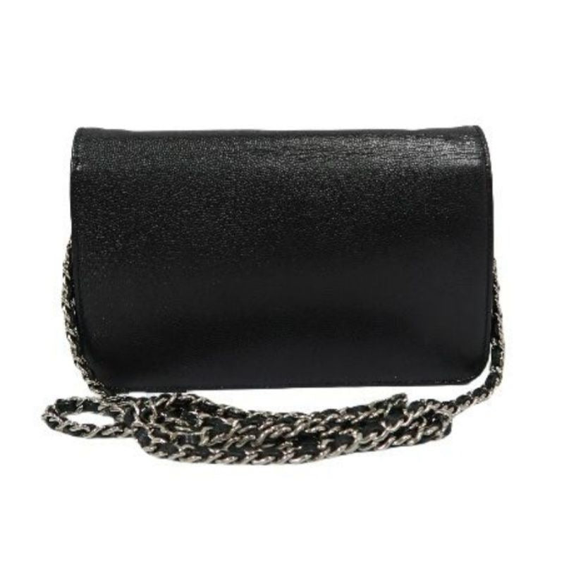 CHANEL Black Caviar Leather WOC Wallet on Chain, Silver Hardware