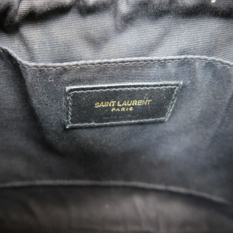 YSL Black Lambskin V-Stitch Shoulder Bag with Gold Hardware