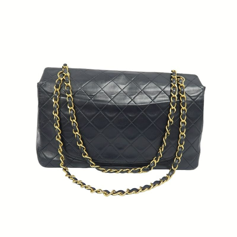 CHANEL Classic Flap Black Lambskin Matelasse Chain Shoulder Bag