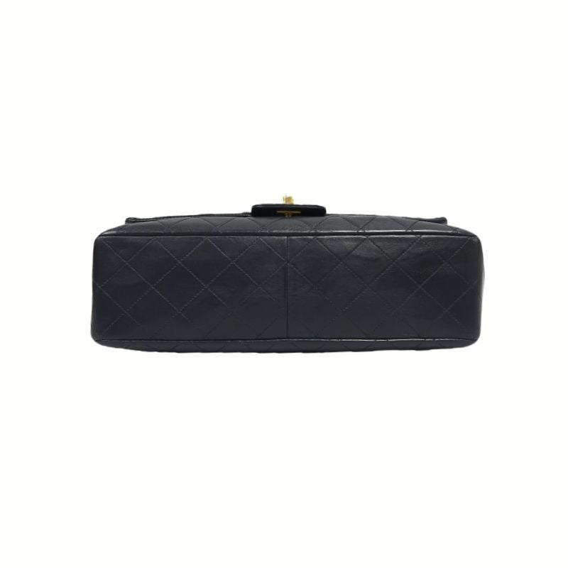 CHANEL Classic Flap Black Lambskin Matelasse Chain Shoulder Bag