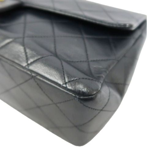 CHANEL Classic Flap Black Lambskin Matelasse Chain Shoulder Bag