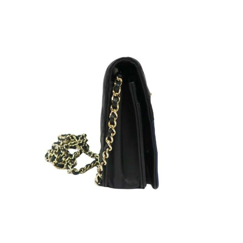 CHANEL Navy x Black Matelasse Chain Shoulder Bag