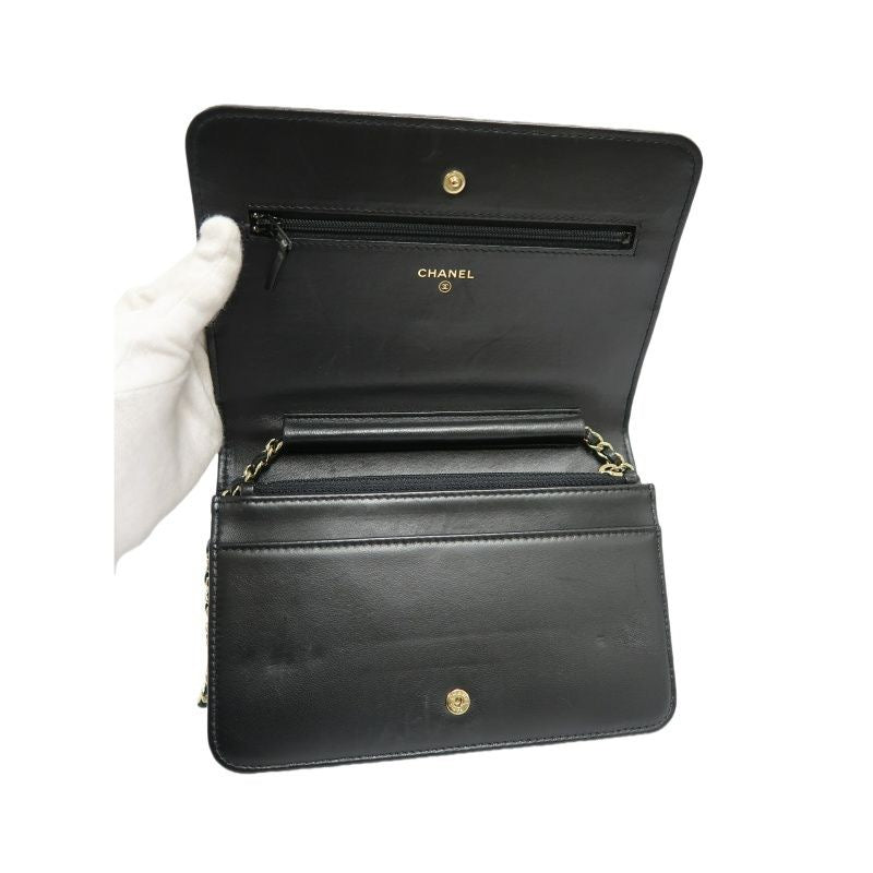 CHANEL Navy x Black Matelasse Chain Shoulder Bag