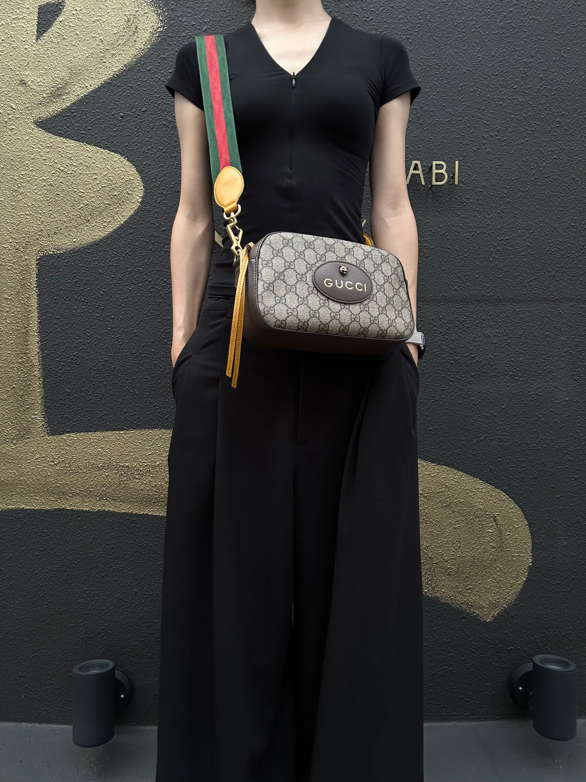GUCCI GG Supreme Neo-Vintage Sherry Line Pvc Shoulder Camera Bag In Brown