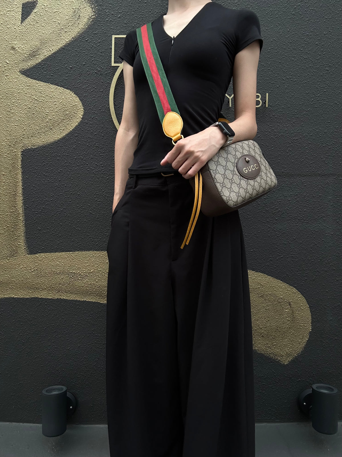 GUCCI GG Supreme Neo-Vintage Sherry Line Pvc Shoulder Camera Bag In Brown