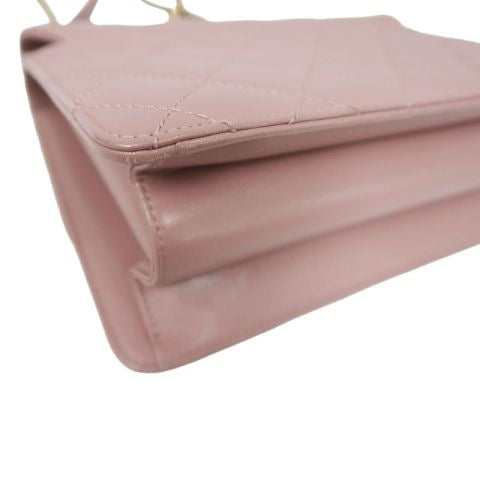 CHANEL Purple Lambskin Matelasse Chain Shoulder Bag
