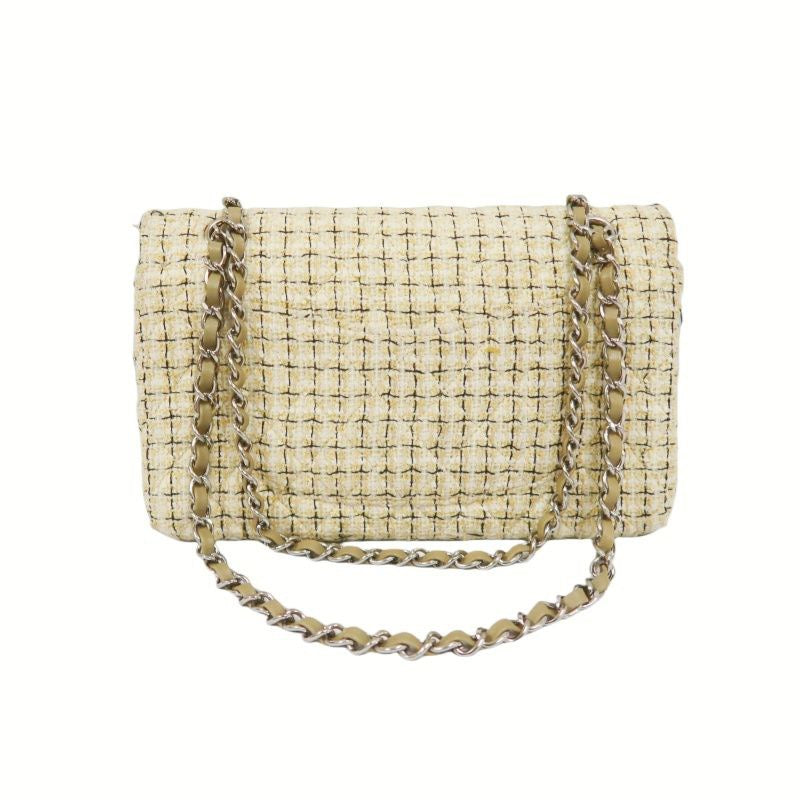 CHANEL Beige Cotton Tweed Classic Flap Bag