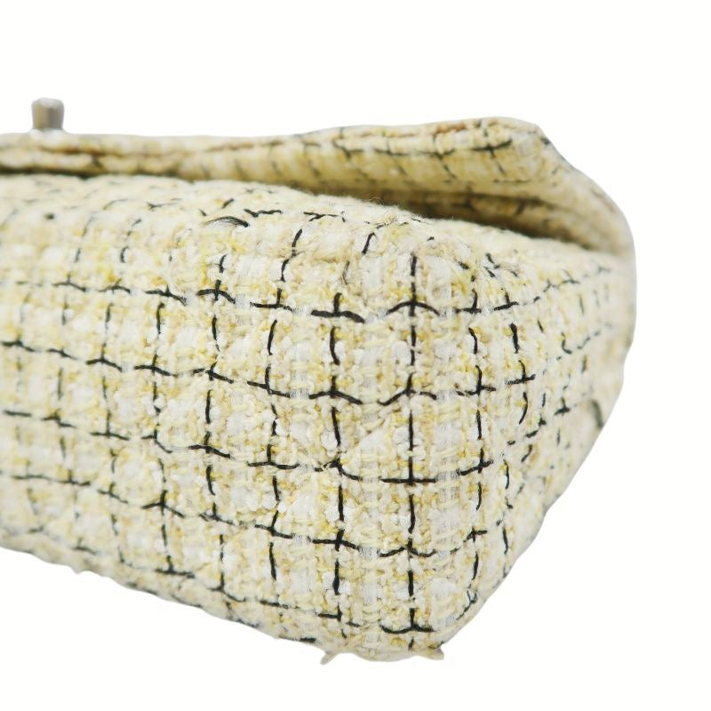 CHANEL Beige Cotton Tweed Classic Flap Bag