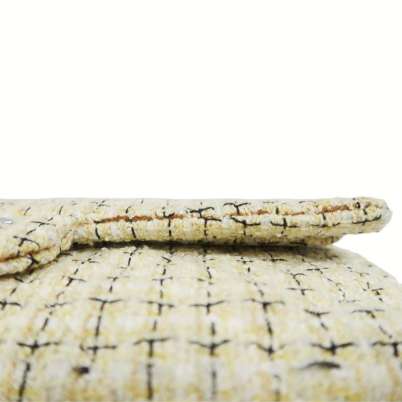 CHANEL Beige Cotton Tweed Classic Flap Bag