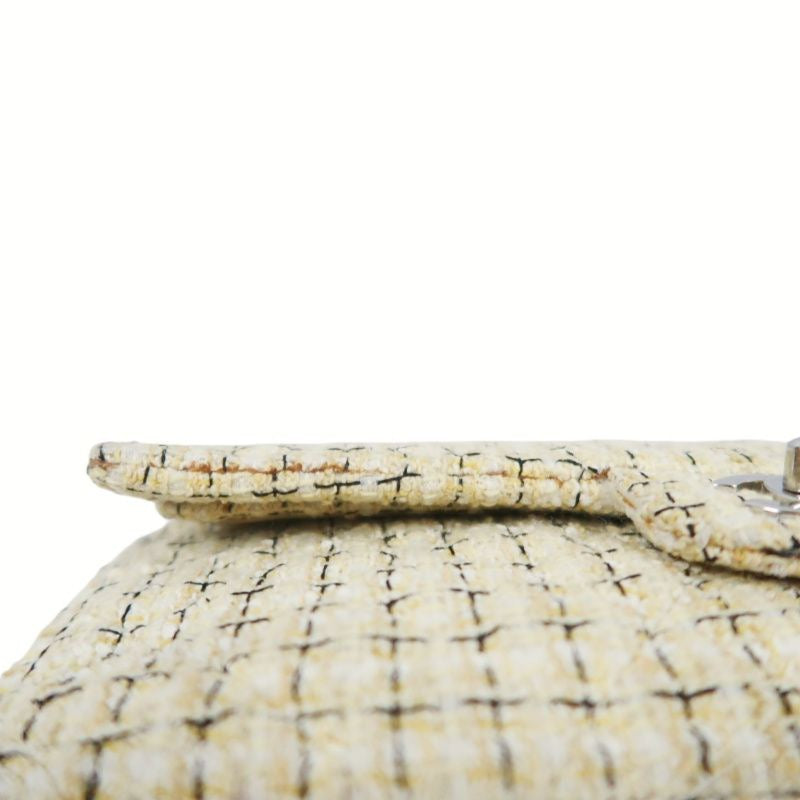 CHANEL Beige Cotton Tweed Classic Flap Bag