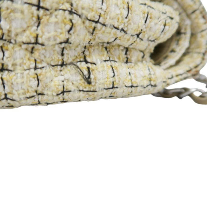 CHANEL Beige Cotton Tweed Classic Flap Bag