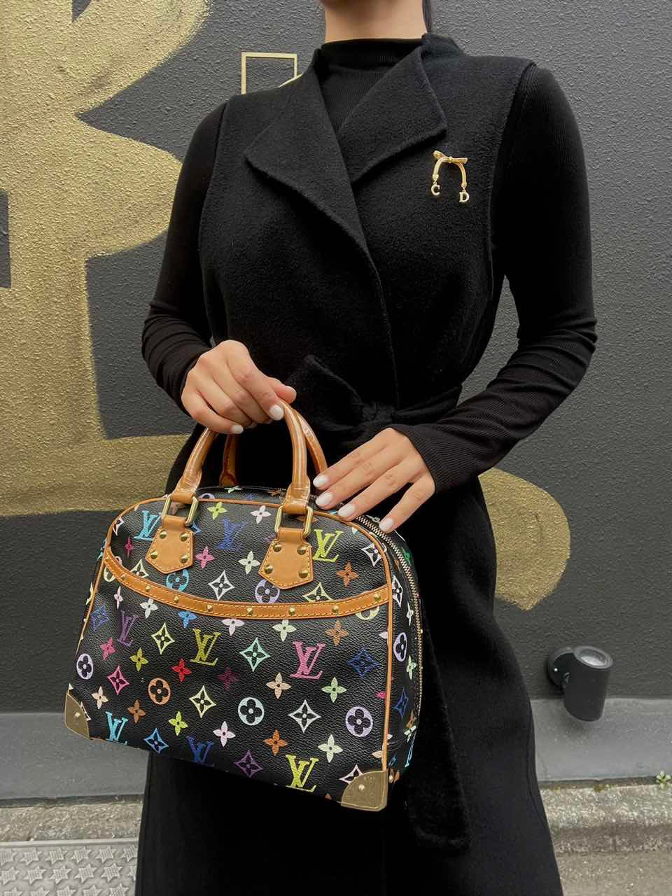 LOUIS VUITTON Black Monogram Multicolore Trouville Bag