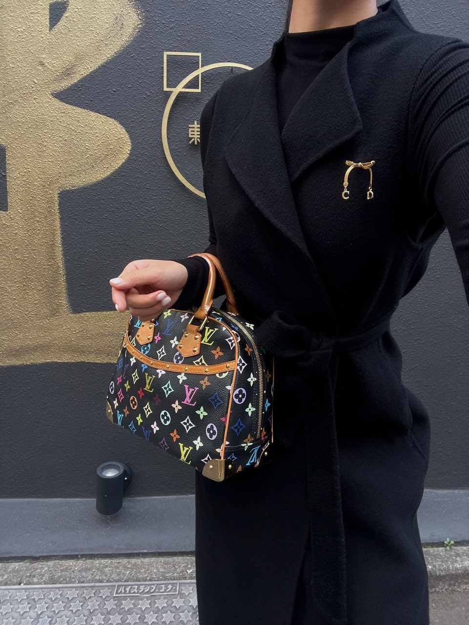 LOUIS VUITTON Black Monogram Multicolore Trouville Bag