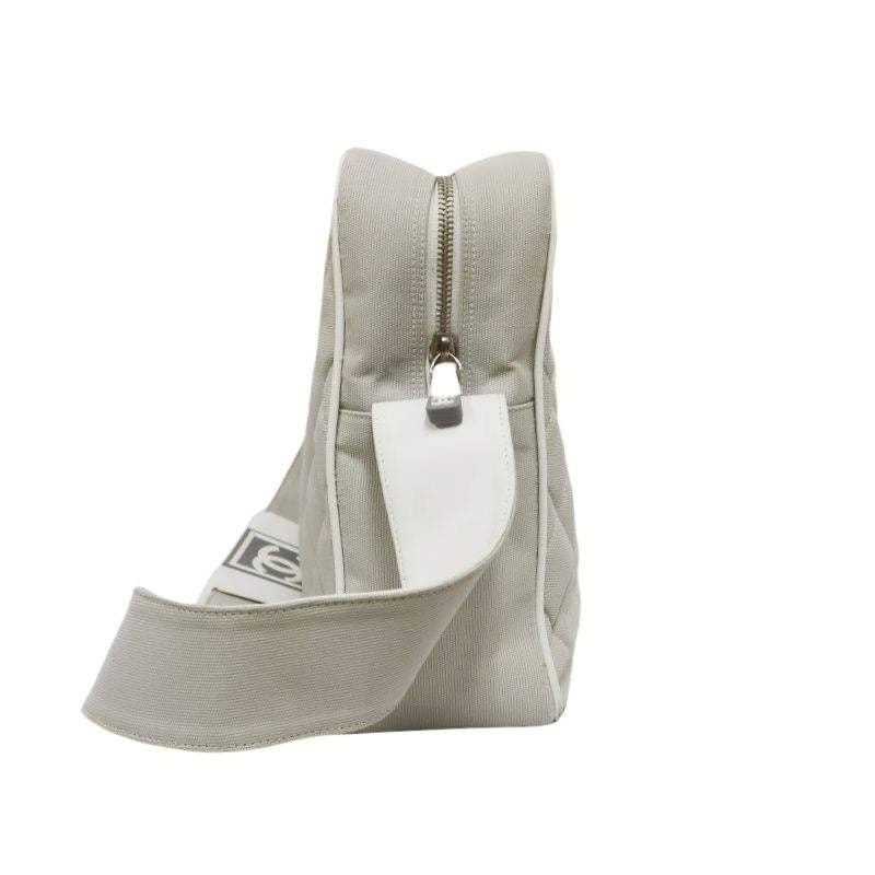 CHANEL Sport Line Light Gray Canvas Shoulder Bag