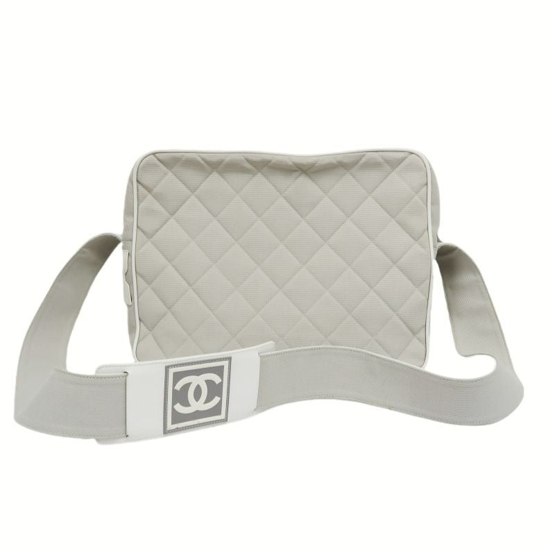 CHANEL Sport Line Light Gray Canvas Shoulder Bag