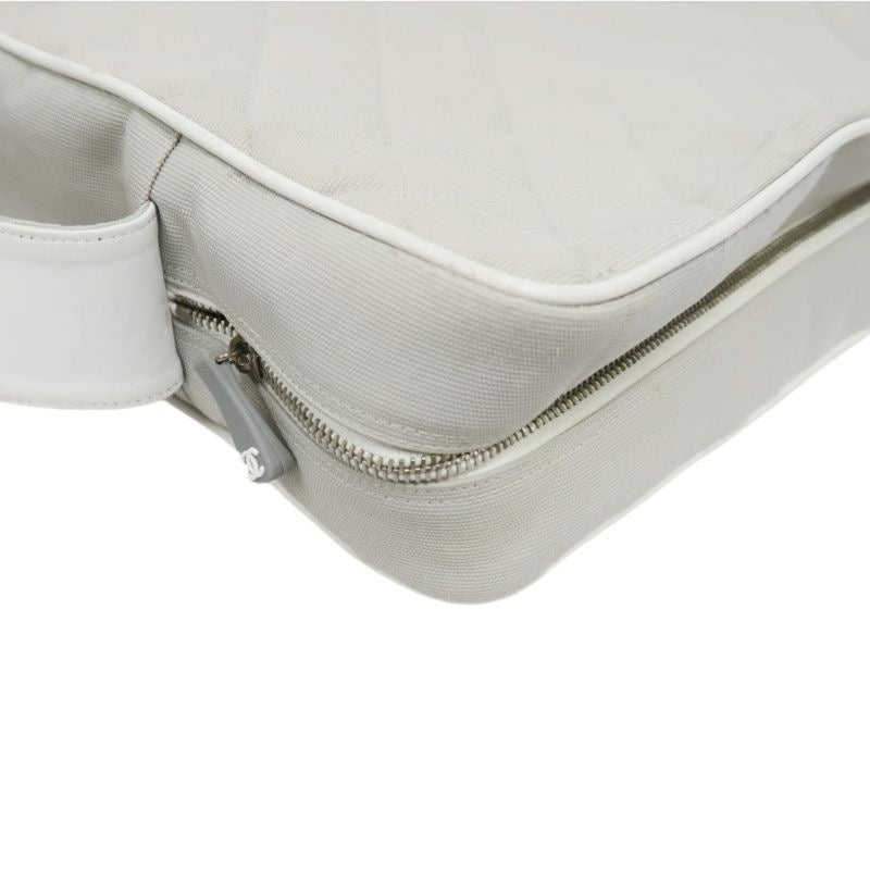 CHANEL Sport Line Light Gray Canvas Shoulder Bag
