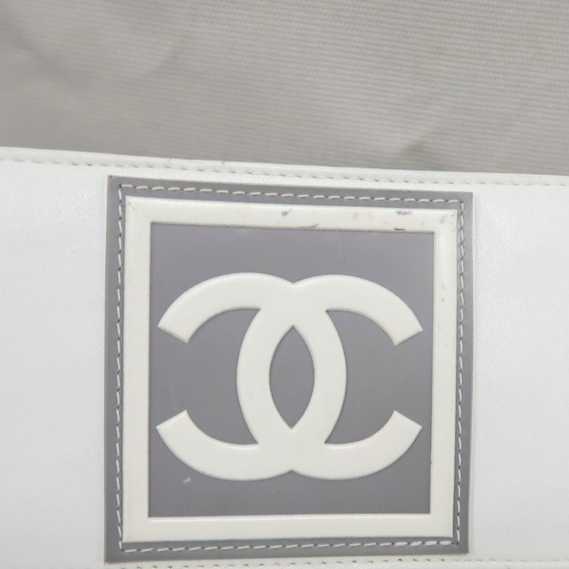 CHANEL Sport Line Light Gray Canvas Shoulder Bag