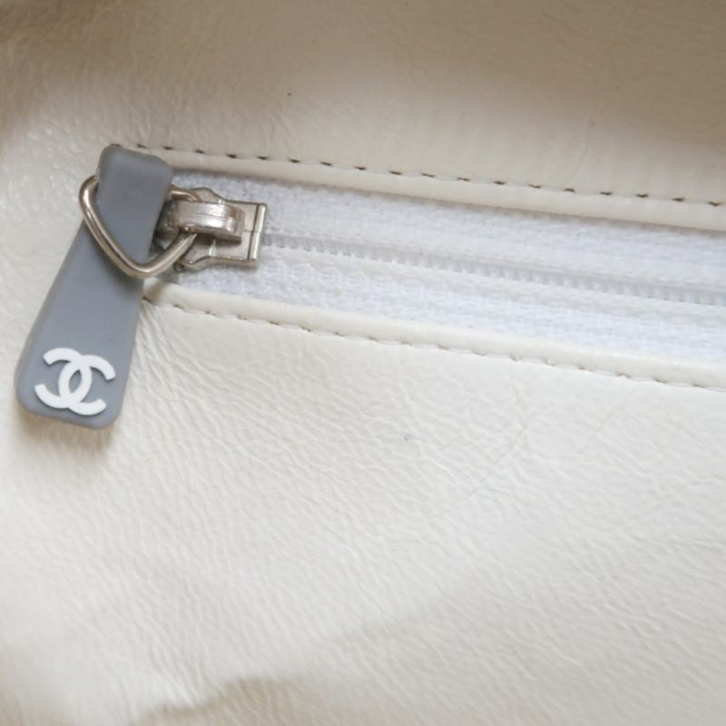 CHANEL Sport Line Light Gray Canvas Shoulder Bag