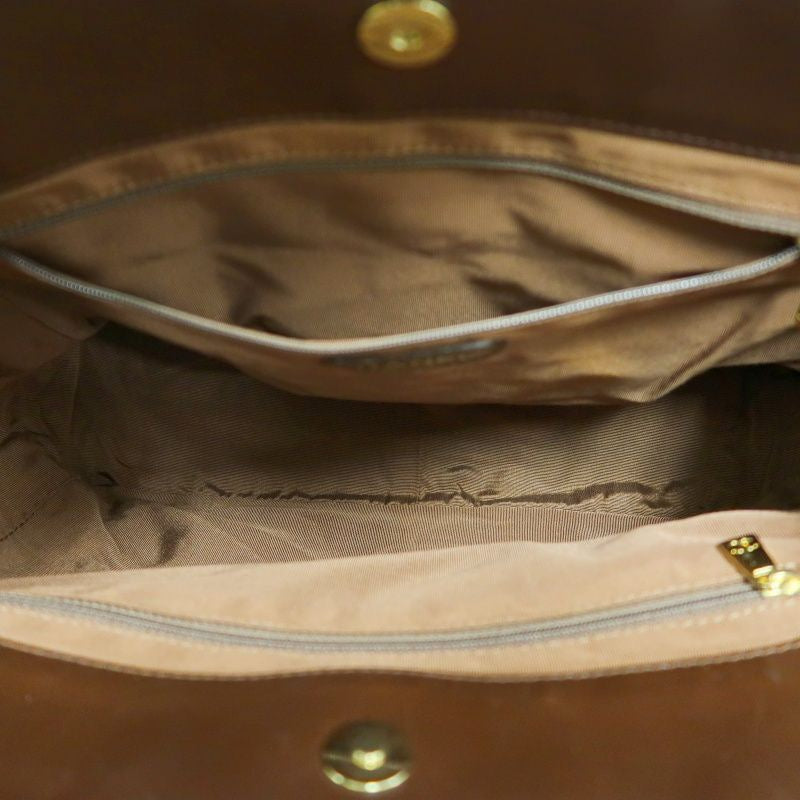 CHANEL Coco Mark Brown Straw Woven Top Handle Bag