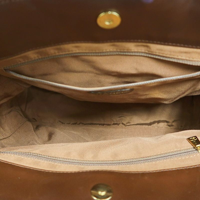 CHANEL Coco Mark Brown Straw Woven Top Handle Bag