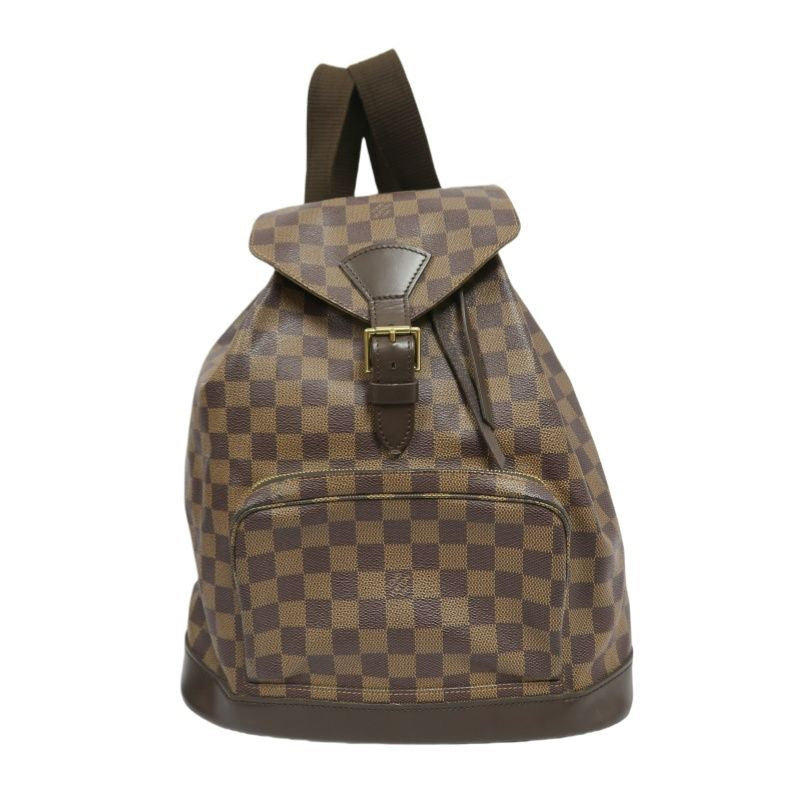 LOUIS VUITTON Damier Ebene Montsouris GM Brown Coated Canvas Backpack
