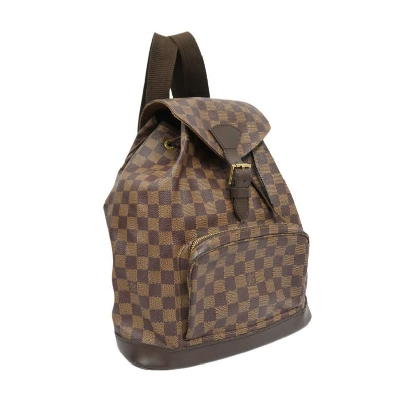 LOUIS VUITTON Damier Ebene Montsouris GM Brown Coated Canvas Backpack