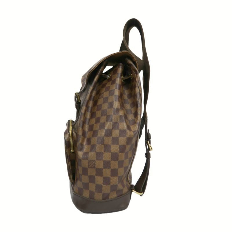 LOUIS VUITTON Damier Ebene Montsouris GM Brown Coated Canvas Backpack