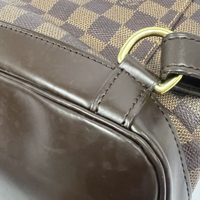 LOUIS VUITTON Damier Ebene Montsouris GM Brown Coated Canvas Backpack