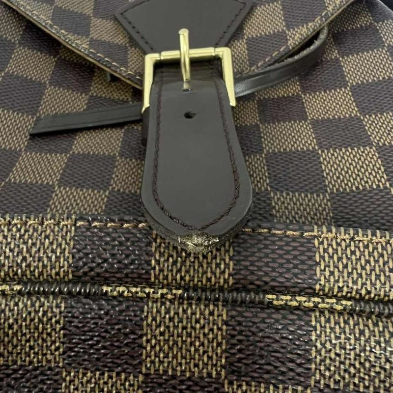 LOUIS VUITTON Damier Ebene Montsouris GM Brown Coated Canvas Backpack
