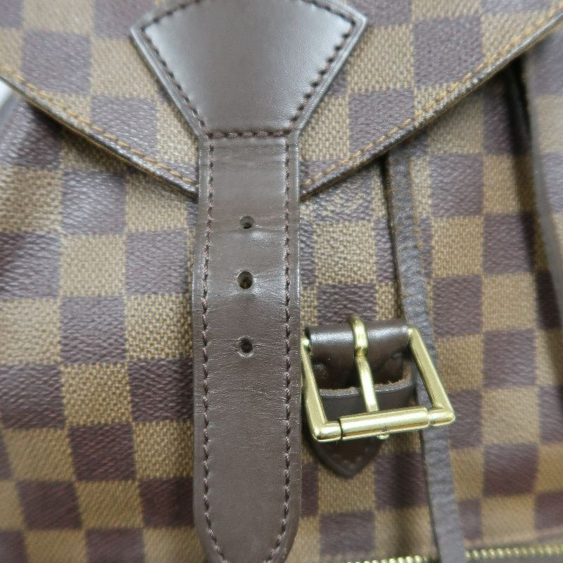 LOUIS VUITTON Damier Ebene Montsouris GM Brown Coated Canvas Backpack
