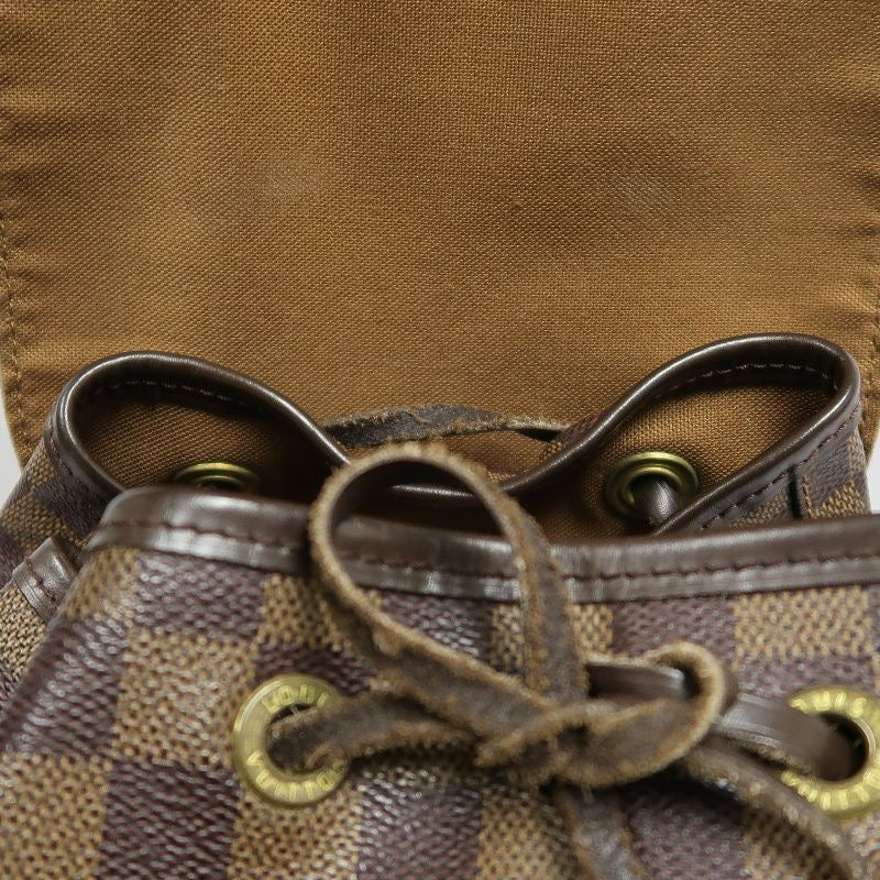 LOUIS VUITTON Damier Ebene Montsouris GM Brown Coated Canvas Backpack