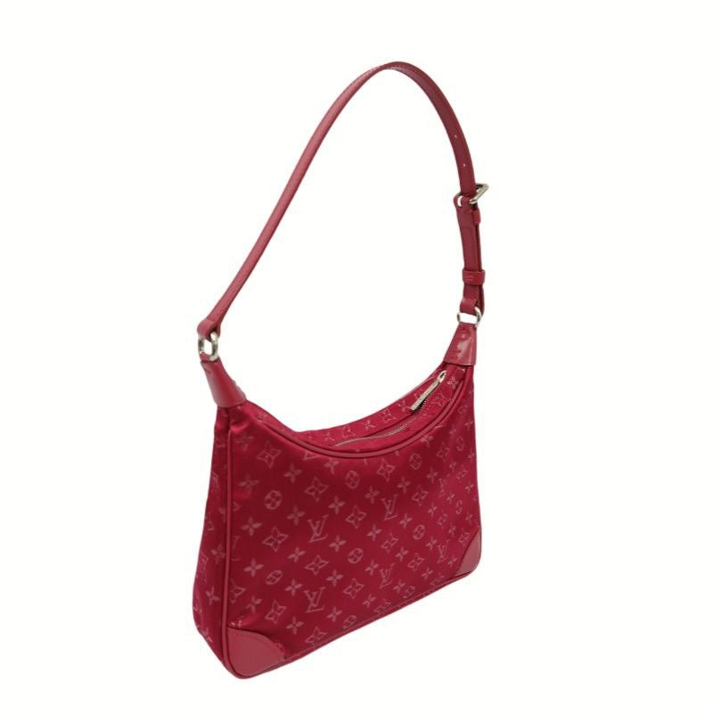 LOUIS VUITTON Little Brownie Red Denim Canvas Shoulder Bag with Horn Accents