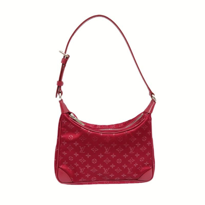 LOUIS VUITTON Little Brownie Red Denim Canvas Shoulder Bag with Horn Accents