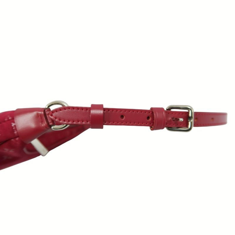 LOUIS VUITTON Little Brownie Red Denim Canvas Shoulder Bag with Horn Accents