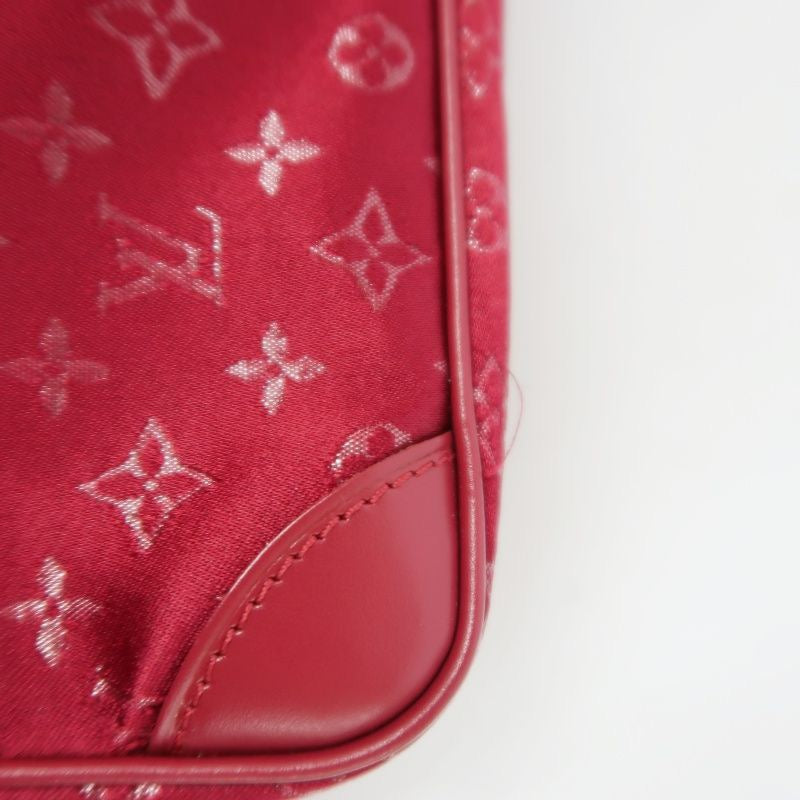 LOUIS VUITTON Little Brownie Red Denim Canvas Shoulder Bag with Horn Accents
