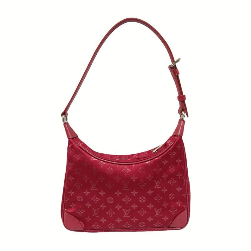 LOUIS VUITTON Little Brownie Red Denim Canvas Shoulder Bag with Horn Accents