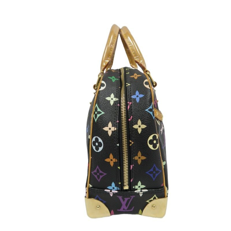 LOUIS VUITTON Multicolore Black Trouville Handbag in Monogram Multicolore Coated Canvas