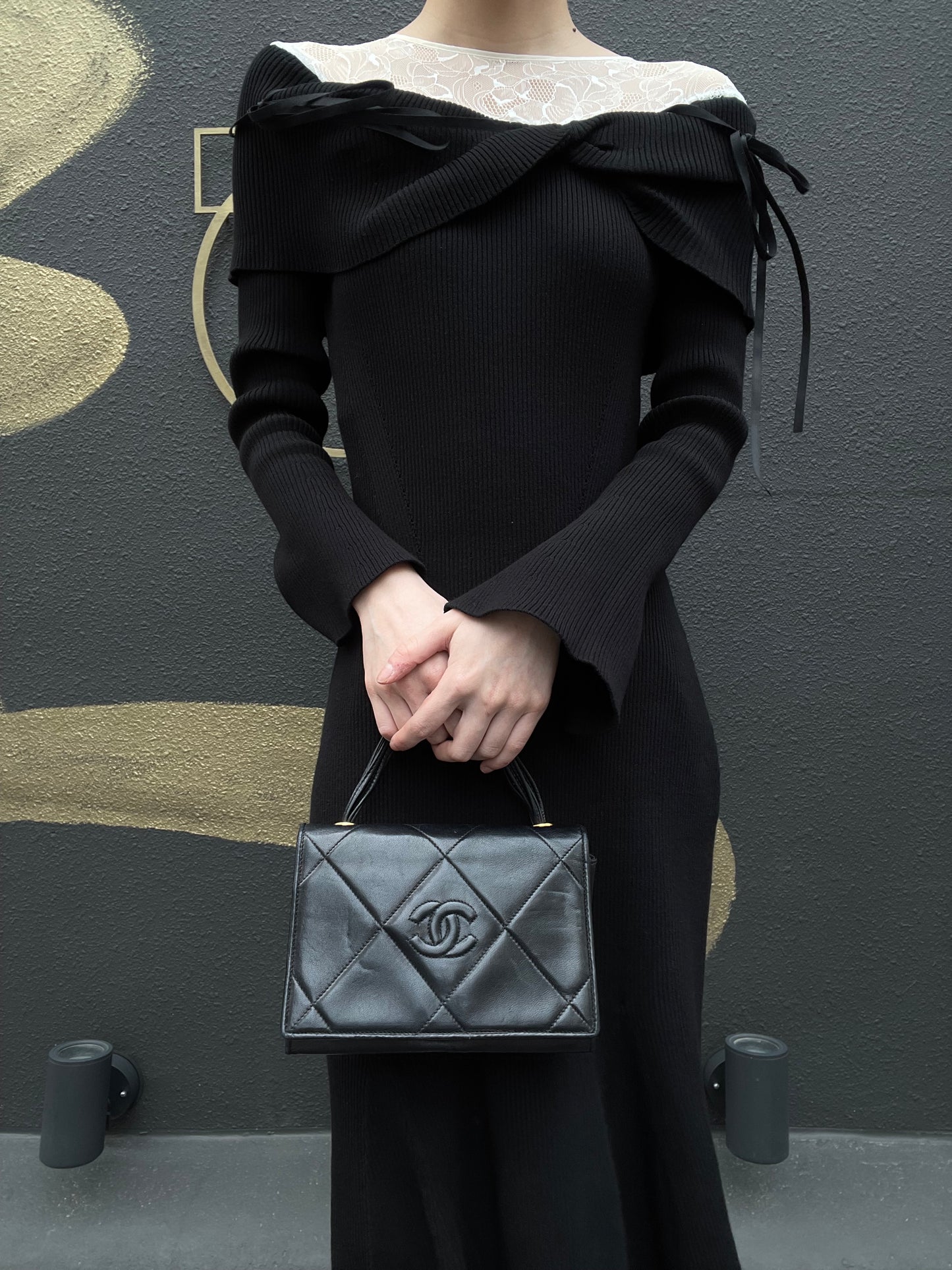 Chanel CC Mark Handbag, Lambskin, Black, Gold Hardware, with Authenticity Card