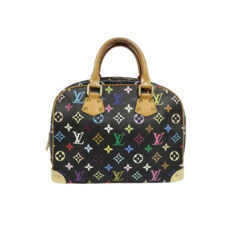 LOUIS VUITTON Multicolore Black Trouville Handbag in Monogram Multicolore Coated Canvas
