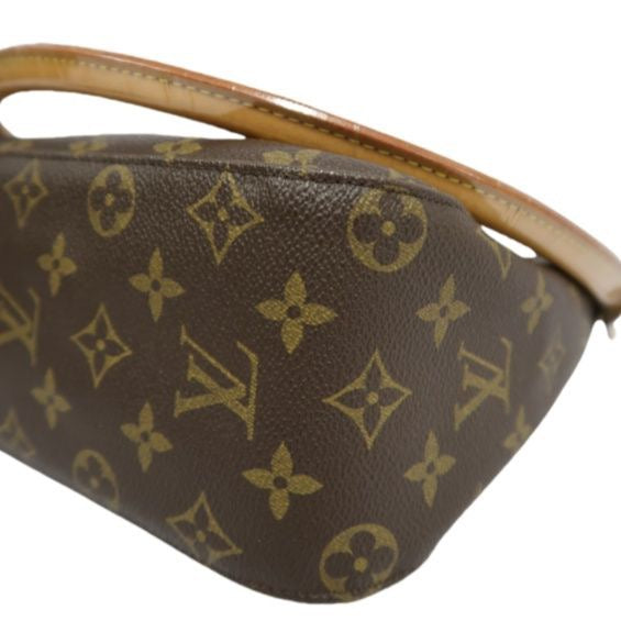 LOUIS VUITTON Monogram Looping MM Brown Coated Canvas Handbag & Shoulder Bag