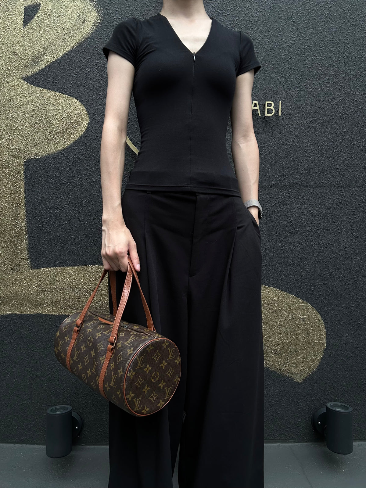 LOUIS VUITTON Papillon Handbag, Monogram Brown, LV Monogram PVC, Papillon Bag, Tote Bag