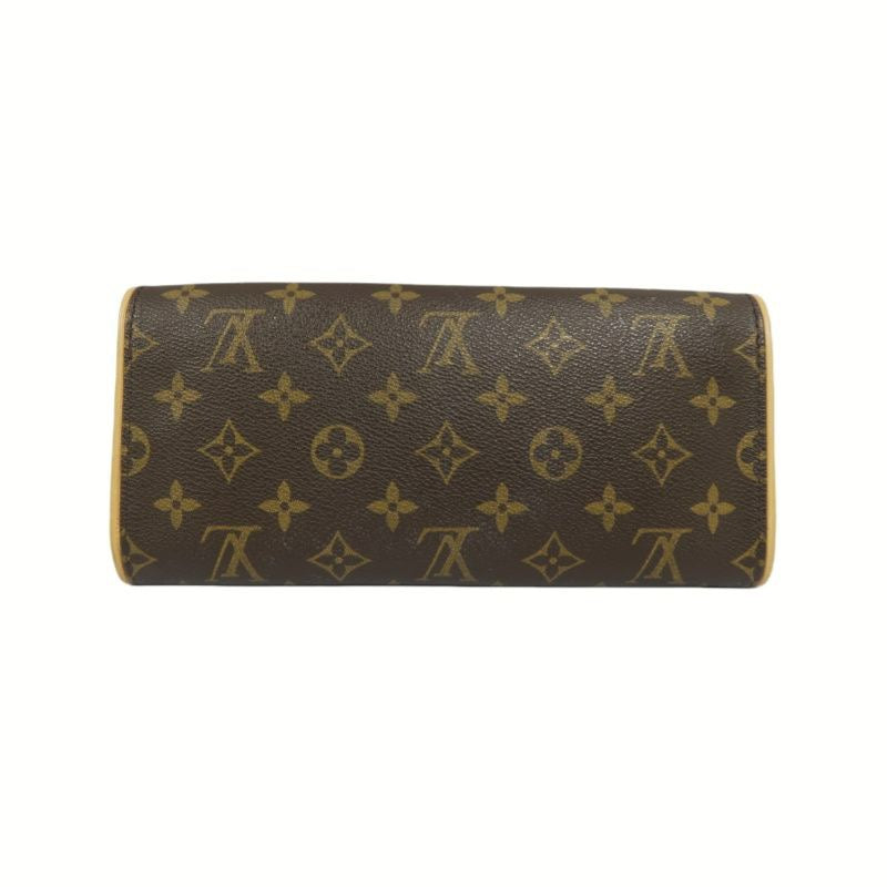 LOUIS VUITTON Monogram Pochette Twin GM Brown Coated Canvas Shoulder Bag